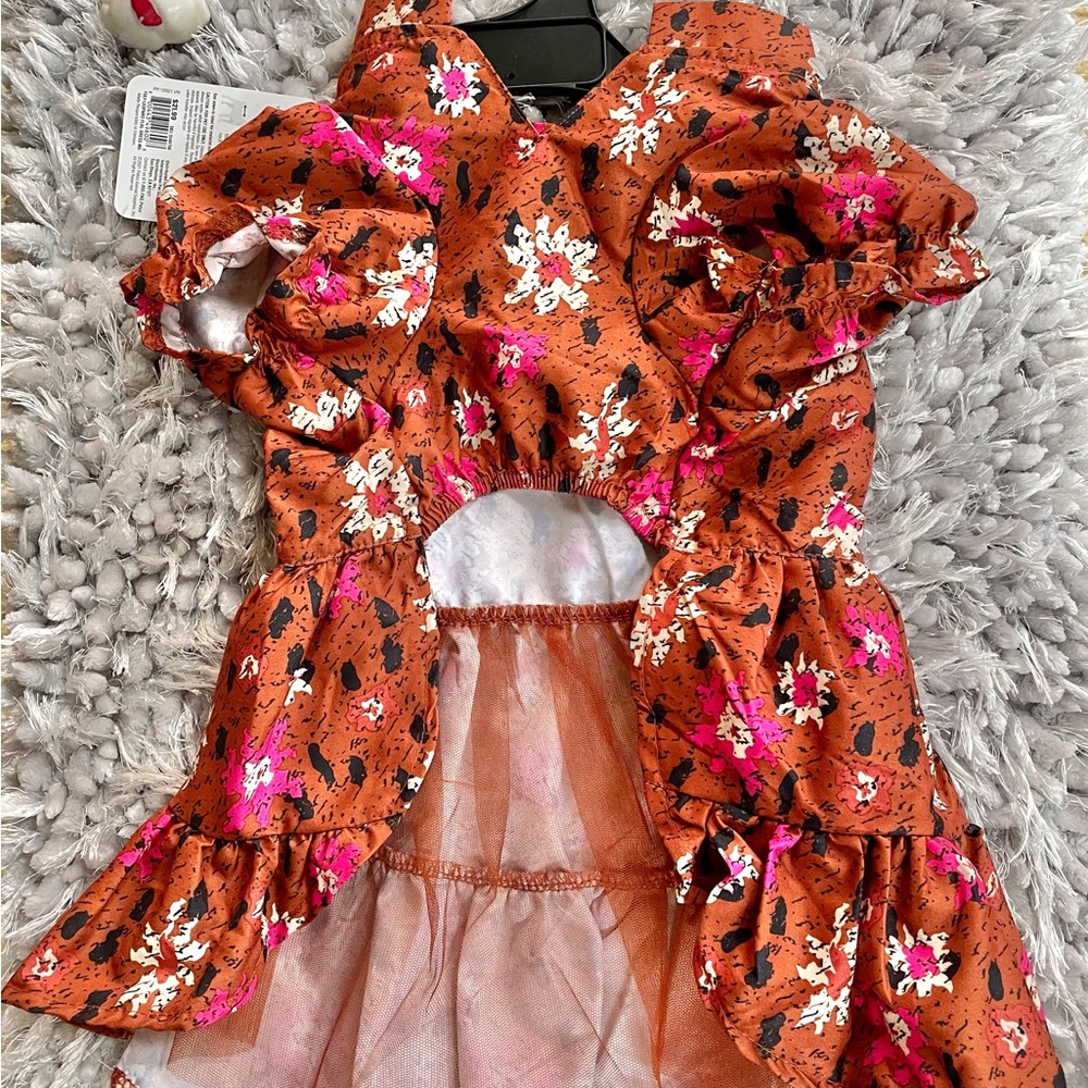 🐶New with tags THE PARTY ANIMAL DOG DRESS beautiful fall colors Sz M 18-16” - Picture 4 of 5